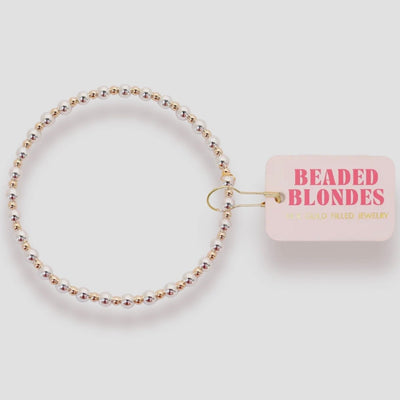 Mini Katy Bracelet in Silver with Gold Beaded Blondes