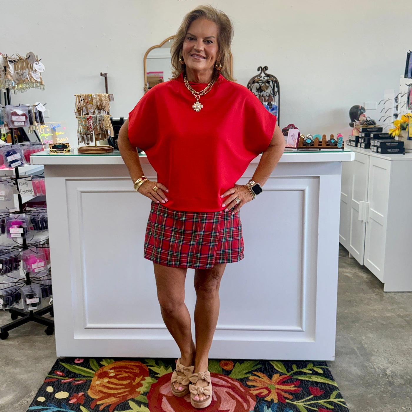 Mock Turtleneck Top - Red Shabby Chic Boutique and Tanning Salon