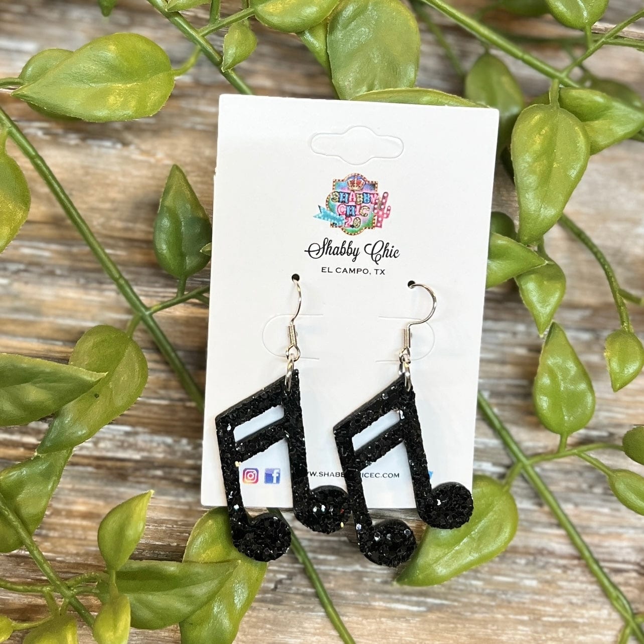Music Note Earrings Shabby Chic Boutique and Tanning Salon