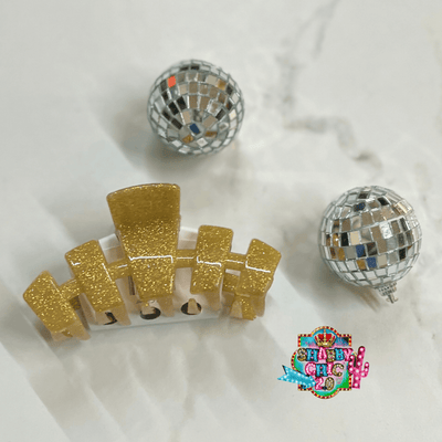 New Year's Teleties Hair Clips Shabby Chic Boutique and Tanning Salon Large Gold