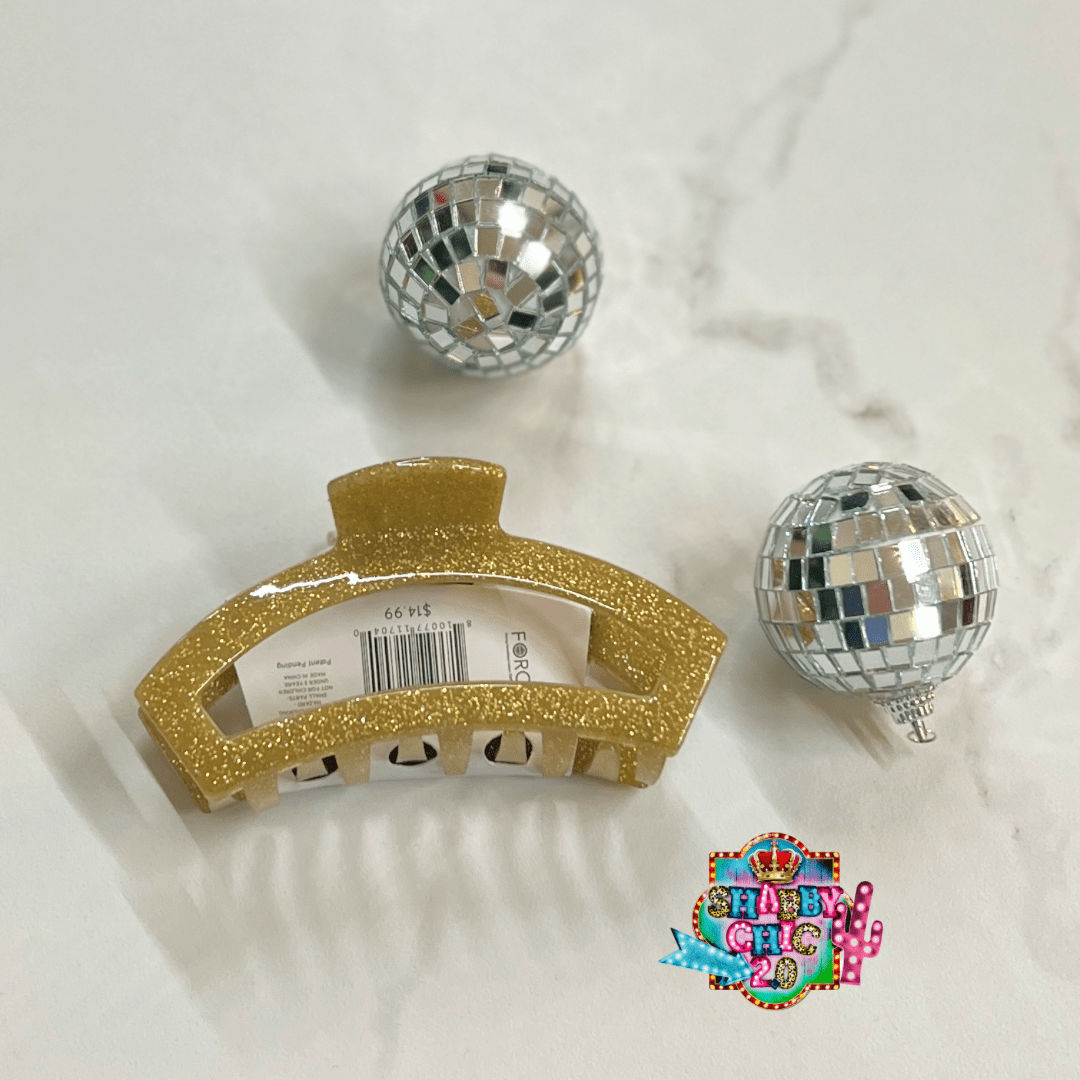 New Year's Teleties Hair Clips Shabby Chic Boutique and Tanning Salon Large Gold Open