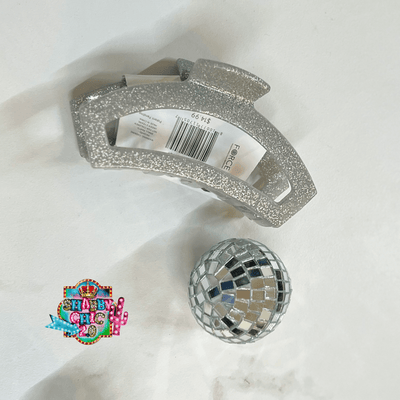 New Year's Teleties Hair Clips Shabby Chic Boutique and Tanning Salon Large Silver Open