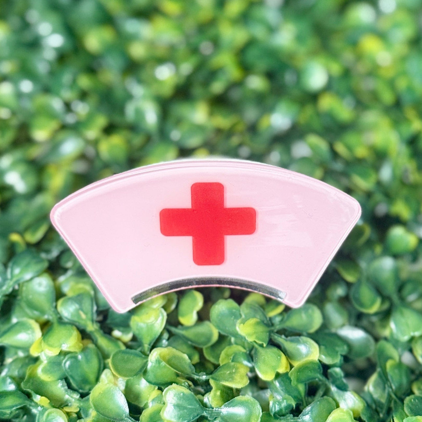 Nurse Theme Hair Clips Shabby Chic Boutique and Tanning Salon Pink Nurse Hat Clip