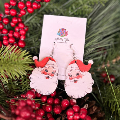 Old Time Santa Earrings Shabby Chic Boutique and Tanning Salon
