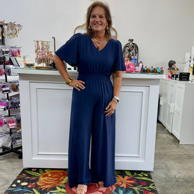 On The Go Romper/Jumpsuit Shabby Chic Boutique and Tanning Salon