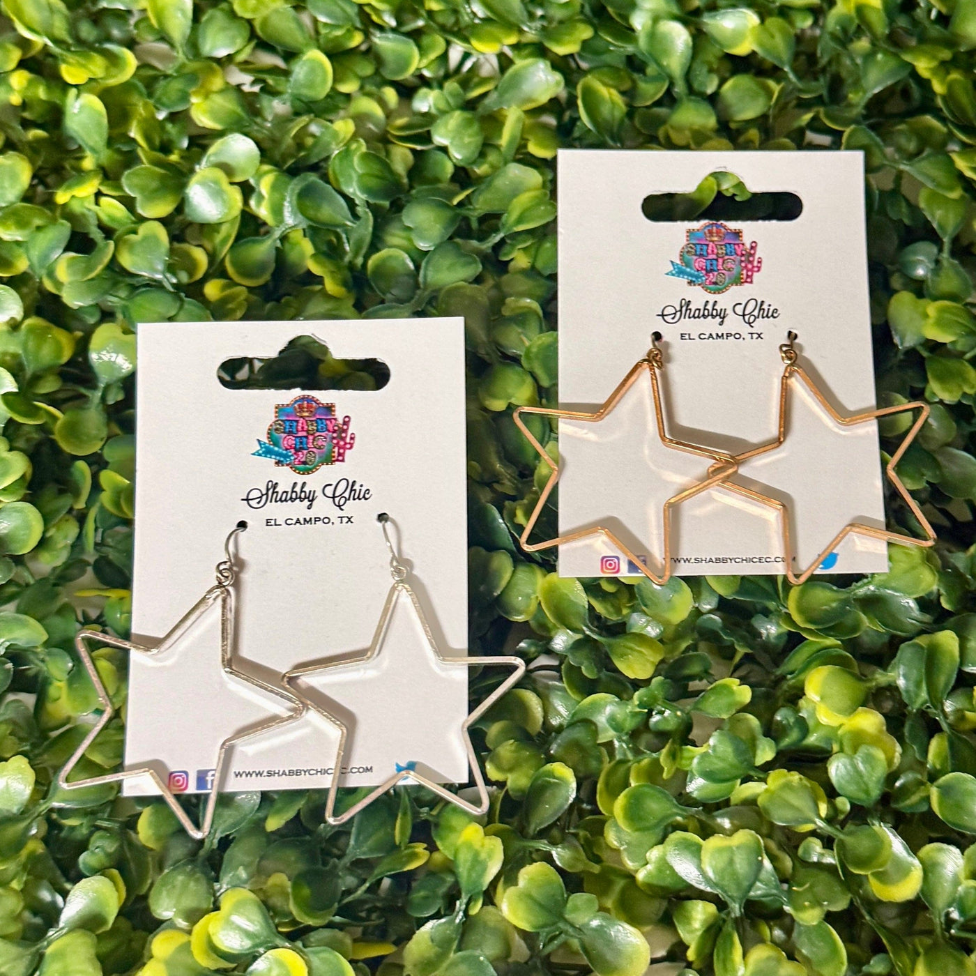 Open Star Earrings Shabby Chic Boutique and Tanning Salon