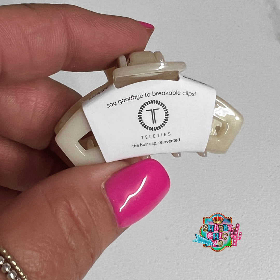 Open Teleties Hair Clips - Tiny Shabby Chic Boutique and Tanning Salon Tiny Open Almond Beige
