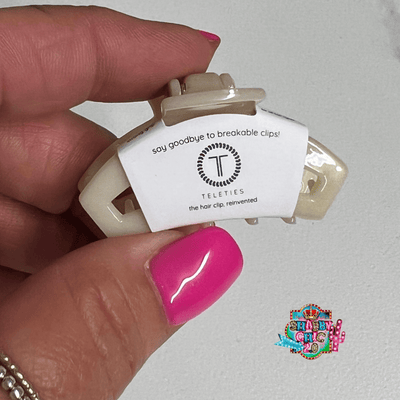 Open Teleties Hair Clips - Tiny Shabby Chic Boutique and Tanning Salon Tiny Open Almond Beige