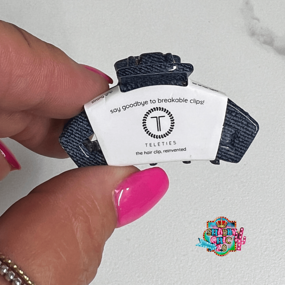 Open Teleties Hair Clips - Tiny Shabby Chic Boutique and Tanning Salon Tiny Open Denim