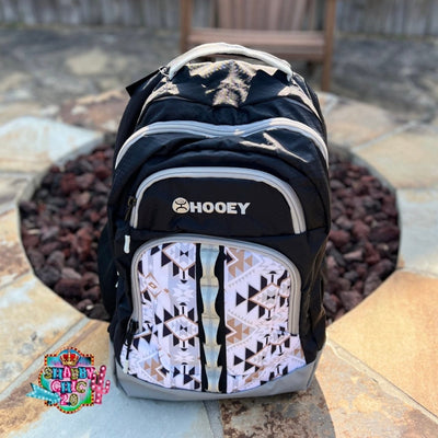 "OX HOOEY BACKPACK WHITE/CREAM AZTEC PATTERN W/BLACK/GREY Shabby Chic Boutique and Tanning Salon