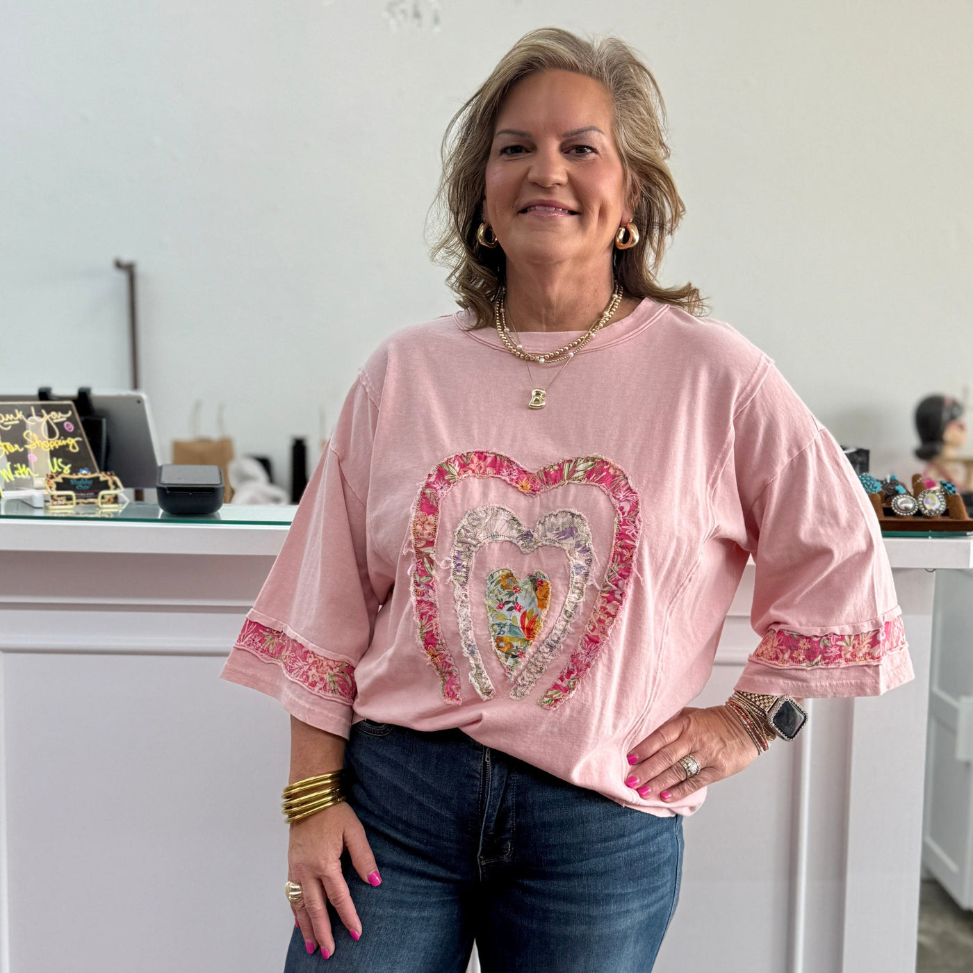 Patchwork Heart Top Shabby Chic Boutique and Tanning Salon