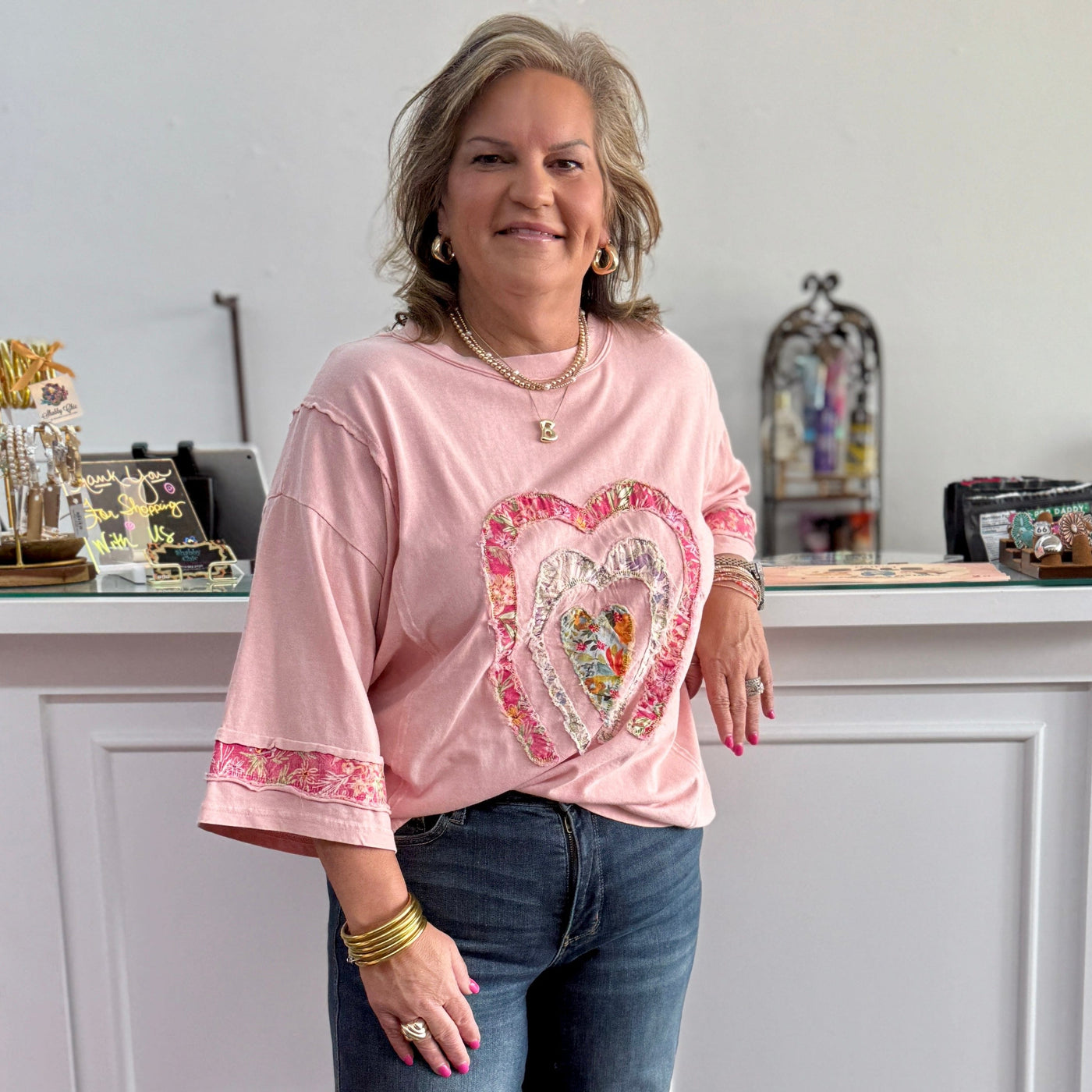 Patchwork Heart Top Shabby Chic Boutique and Tanning Salon