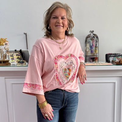 Patchwork Heart Top Shabby Chic Boutique and Tanning Salon