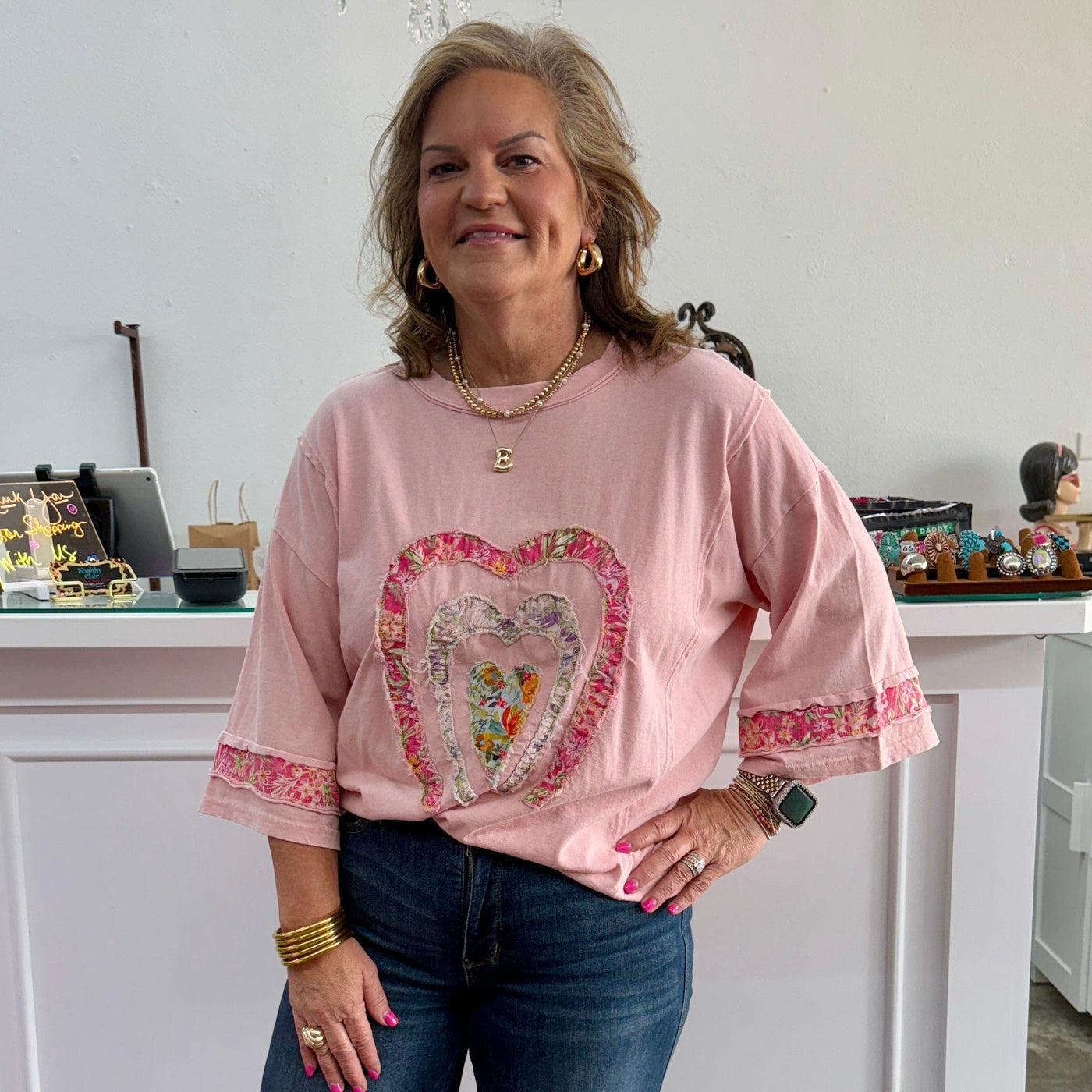 Patchwork Heart Top Shabby Chic Boutique and Tanning Salon