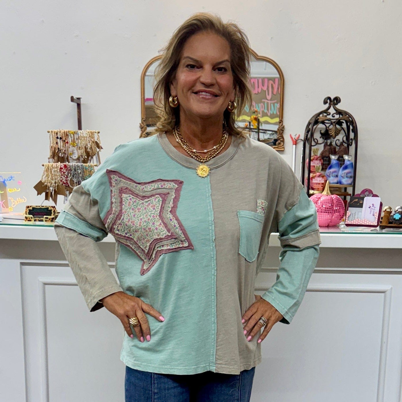 Patchwork Star Top Shabby Chic Boutique and Tanning Salon