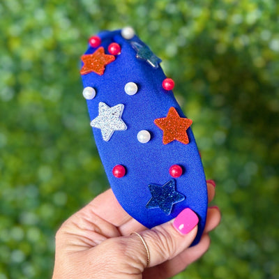 Patriotic Headbands Shabby Chic Boutique and Tanning Salon Blue