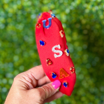 Patriotic Headbands Shabby Chic Boutique and Tanning Salon Red