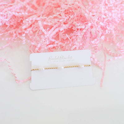 Pearl Poppi Bracelet in Gold: Standard 6.75 inch Beaded Blondes