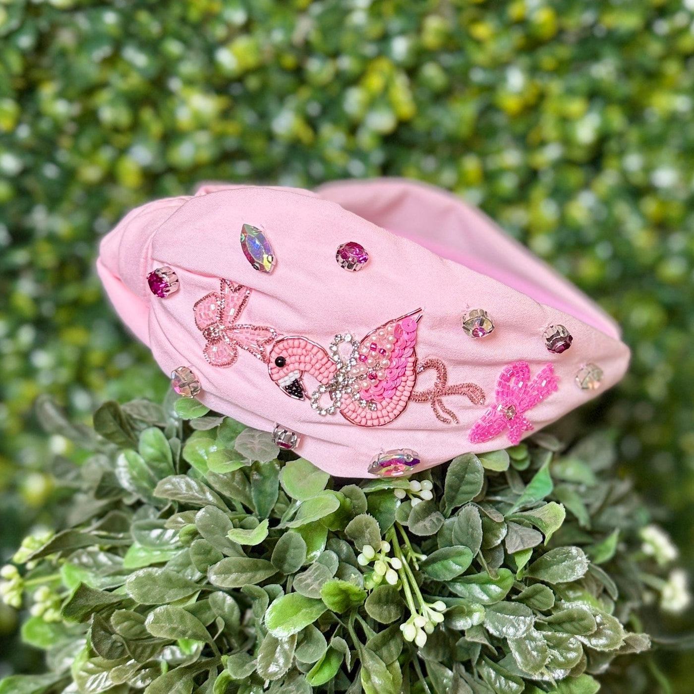 Pink Flamingo Headband Shabby Chic Boutique and Tanning Salon