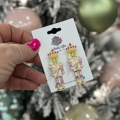 Pink Nutcracker Earrings Shabby Chic Boutique and Tanning Salon