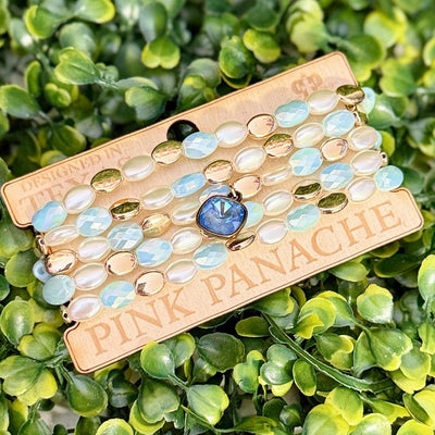 Pink Panache Baby Blue Bracelet Set Shabby Chic Boutique and Tanning Salon
