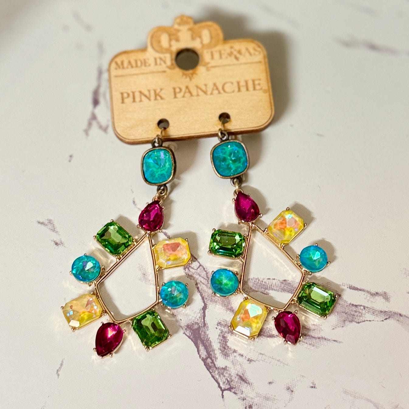 Pink Panache Bold Color Earrings Shabby Chic Boutique and Tanning Salon