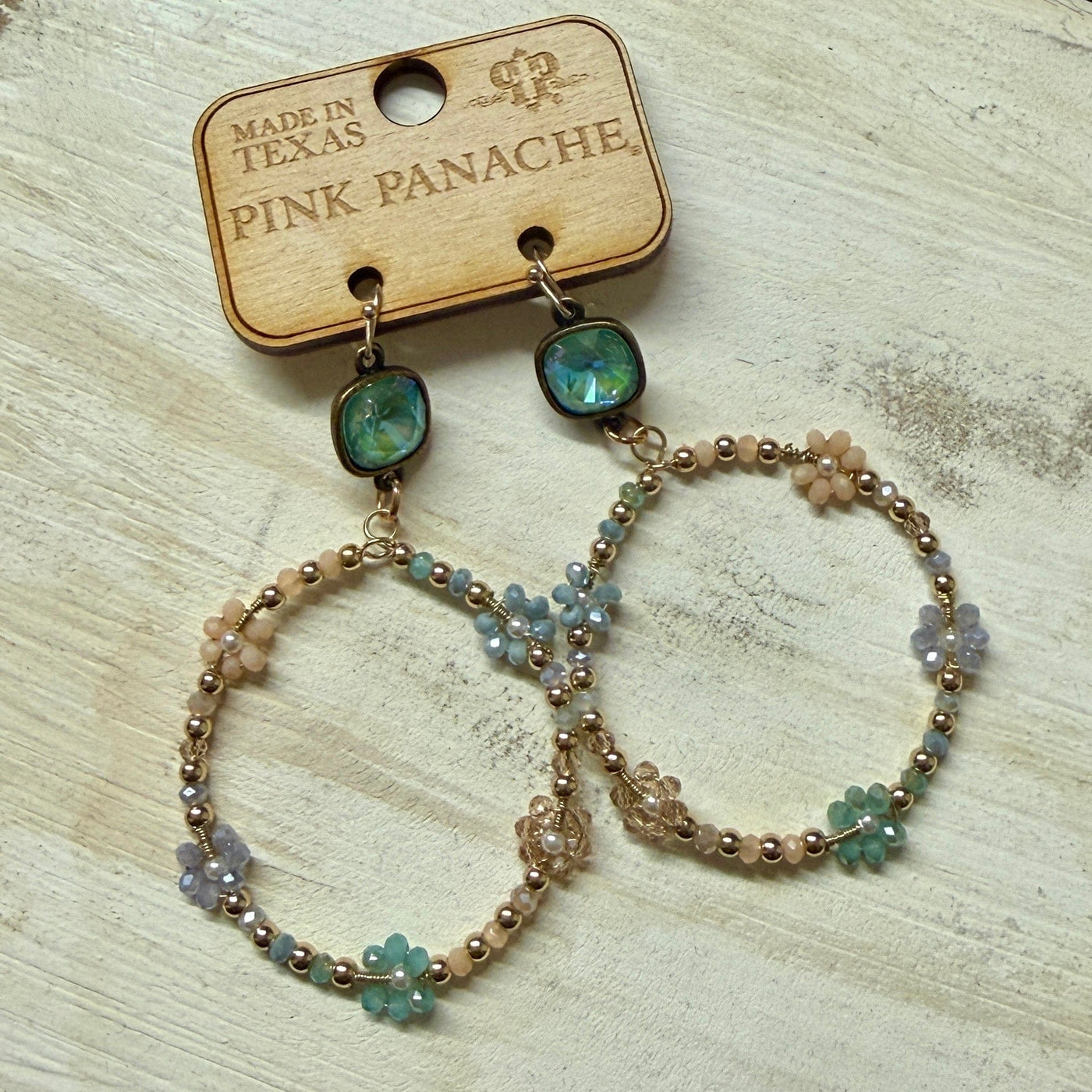 Pink Panache Floral Earrings Shabby Chic Boutique and Tanning Salon