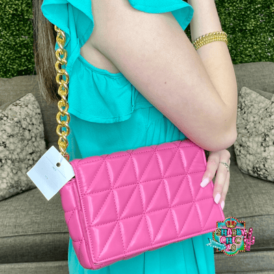 Pink Quilted Crossbody Bag Shabby Chic Boutique and Tanning Salon