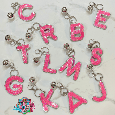 Pink Sequin Letter Keyrings Shabby Chic Boutique and Tanning Salon