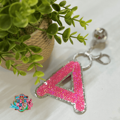 Pink Sequin Letter Keyrings Shabby Chic Boutique and Tanning Salon A
