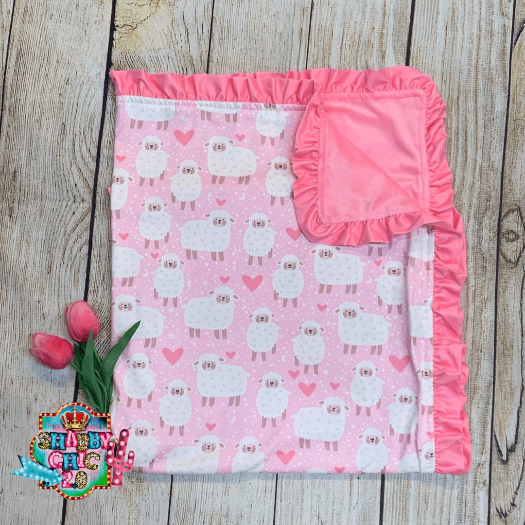 Pink Sheep Baby Blanket Shabby Chic Boutique and Tanning Salon