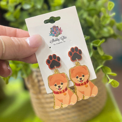 Pomeranian Earrings Shabby Chic Boutique and Tanning Salon