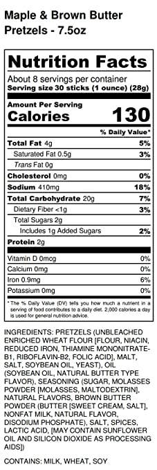 Pop Daddy – Maple & Brown Butter Seasoned Pretzels 7.5oz Pop Daddy Snacks