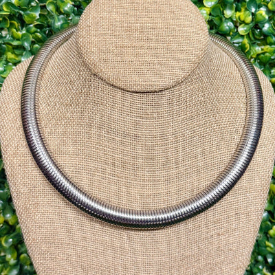 Posh SIlver Collar Necklace Shabby Chic Boutique and Tanning Salon