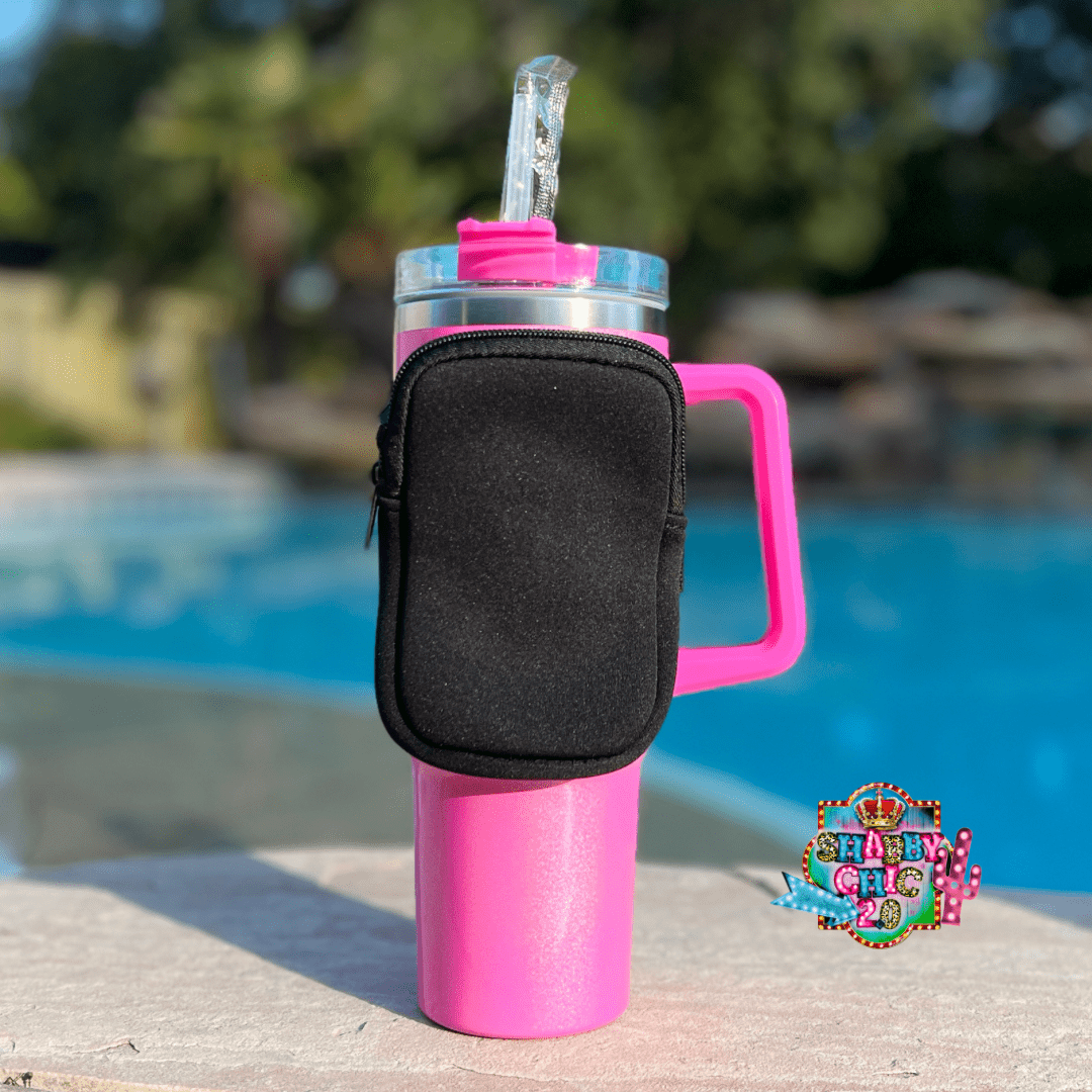 Pouch for 40oz Tumblers Shabby Chic Boutique and Tanning Salon Black