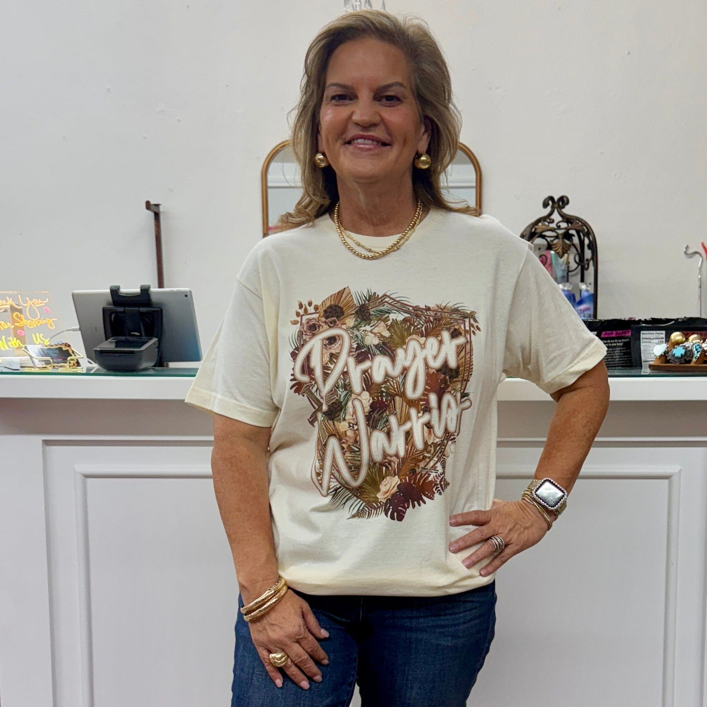 Prayer Warrior Tee Shabby Chic Boutique and Tanning Salon
