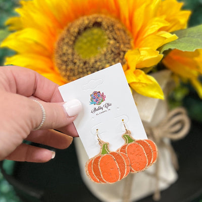 Pumpkin Earrings Shabby Chic Boutique and Tanning Salon