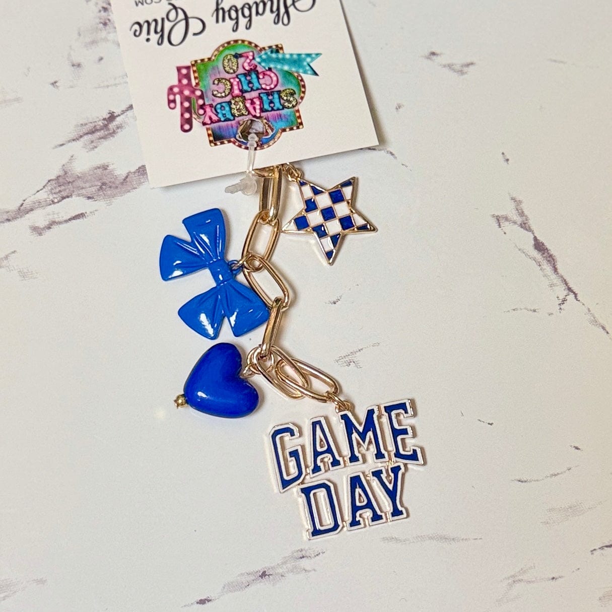Purse Charms Shabby Chic Boutique and Tanning Salon Blue Game Day