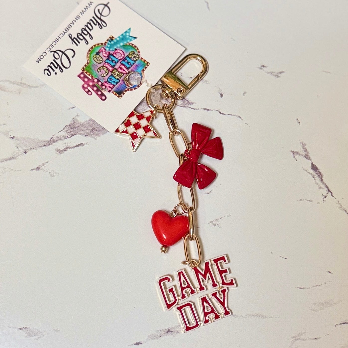 Purse Charms Shabby Chic Boutique and Tanning Salon Red Game Day
