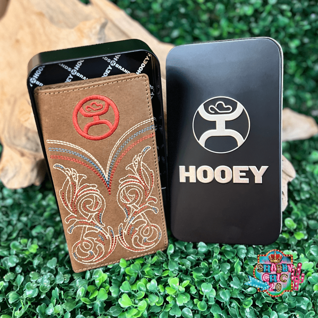 "RANGER" TAN W/EMBROIDERED ACCENTS RODEO HOOEY WALLET Shabby Chic Boutique and Tanning Salon