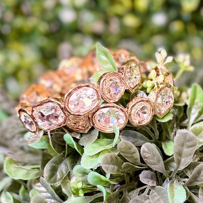 Rectangle and Circle Crystal Stretch Bracelet Shabby Chic Boutique and Tanning Salon Clear