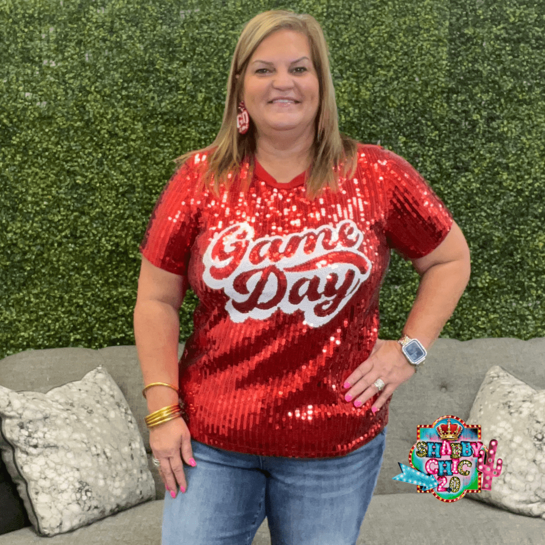 Sequin Game Day Oversized Top main image 0