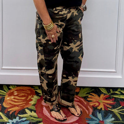 Risen High Rise Ankle Barrel Double Roll Up Pants - Camo Shabby Chic Boutique and Tanning Salon