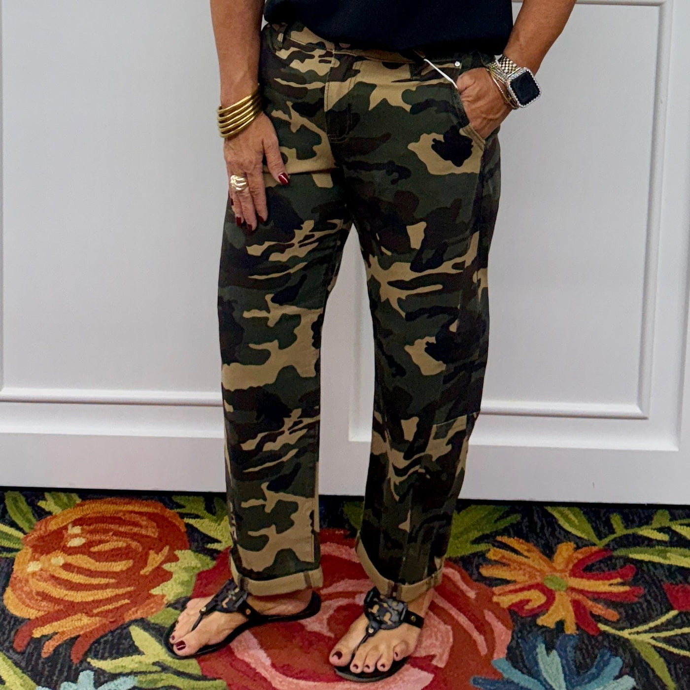 Risen High Rise Ankle Barrel Double Roll Up Pants - Camo Shabby Chic Boutique and Tanning Salon