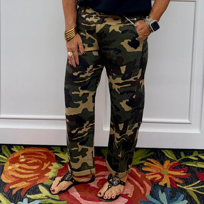 Risen High Rise Ankle Barrel Double Roll Up Pants - Camo Shabby Chic Boutique and Tanning Salon