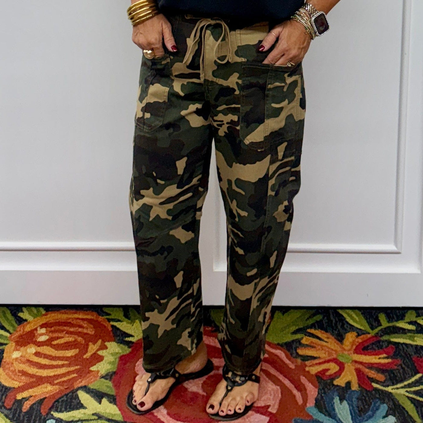 Risen Mid Rise Cropped Relaxed Barrel Leg Wide Leg Jeans - Camo Shabby Chic Boutique and Tanning Salon