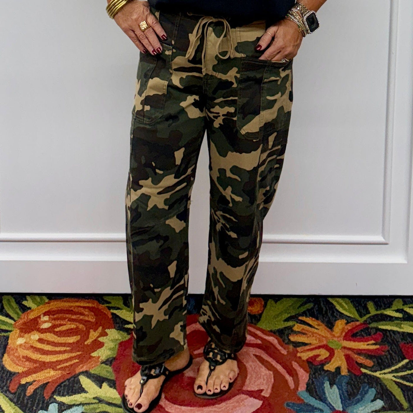 Risen Mid Rise Cropped Relaxed Barrel Leg Wide Leg Jeans - Camo Shabby Chic Boutique and Tanning Salon
