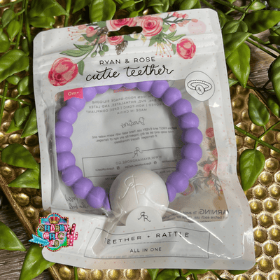 Ryan and Rose Cutie Teether and Rattle Shabby Chic Boutique and Tanning Salon Orchid