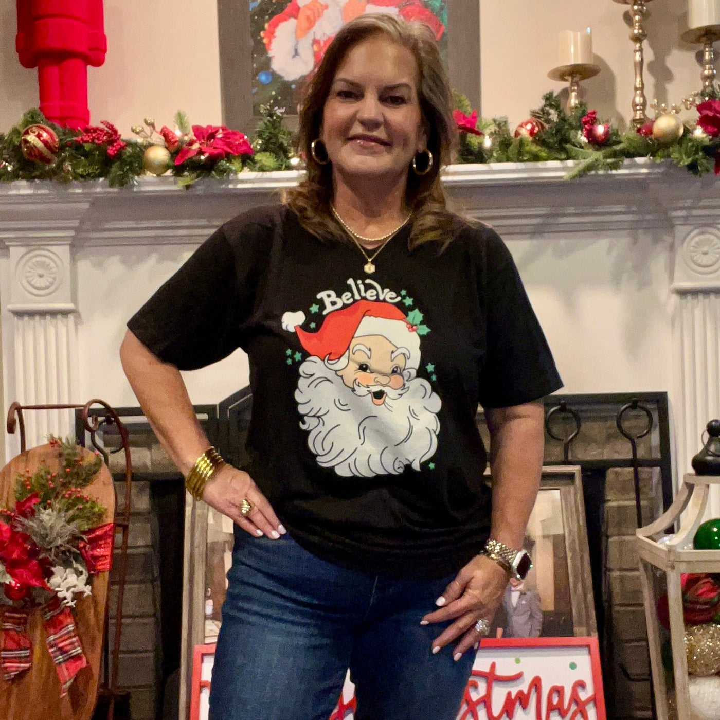 Santa Believe Tee Shabby Chic Boutique and Tanning Salon