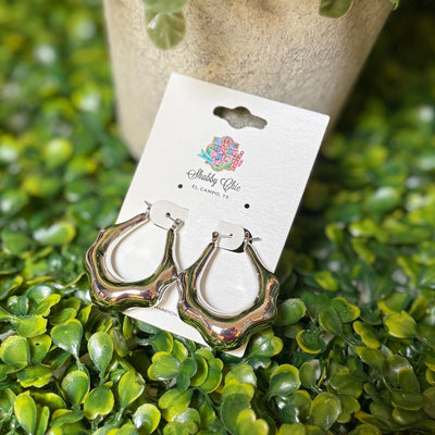 Scalloped Hoop Earrings Shabby Chic Boutique and Tanning Salon Silver